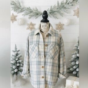 Heritage Charm. Western Trail. Plaid Button-Front Shacket. Women Sz. XL.
